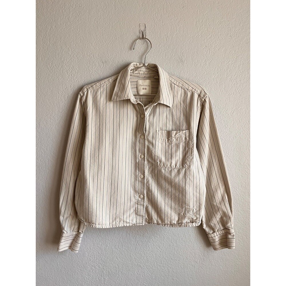 J.W.Anderson x Uniqlo Oxford Boxy Cropped Striped Long-Sleeve Shirt Size XS